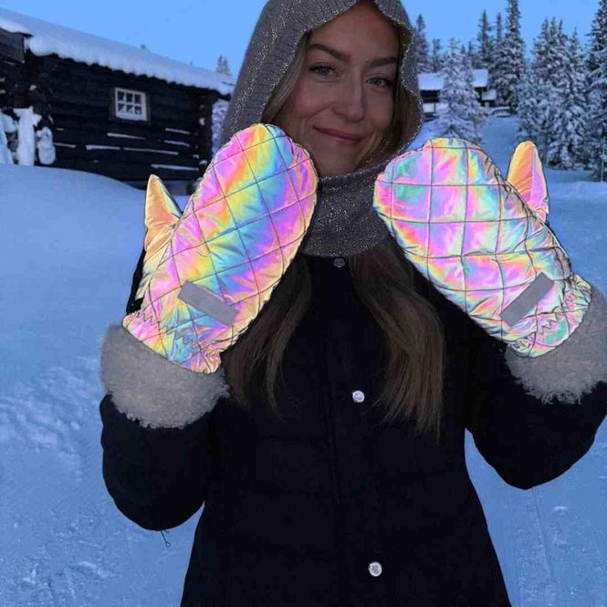 Hovedbilde Morild Furry votter med refleks,  sort/krem