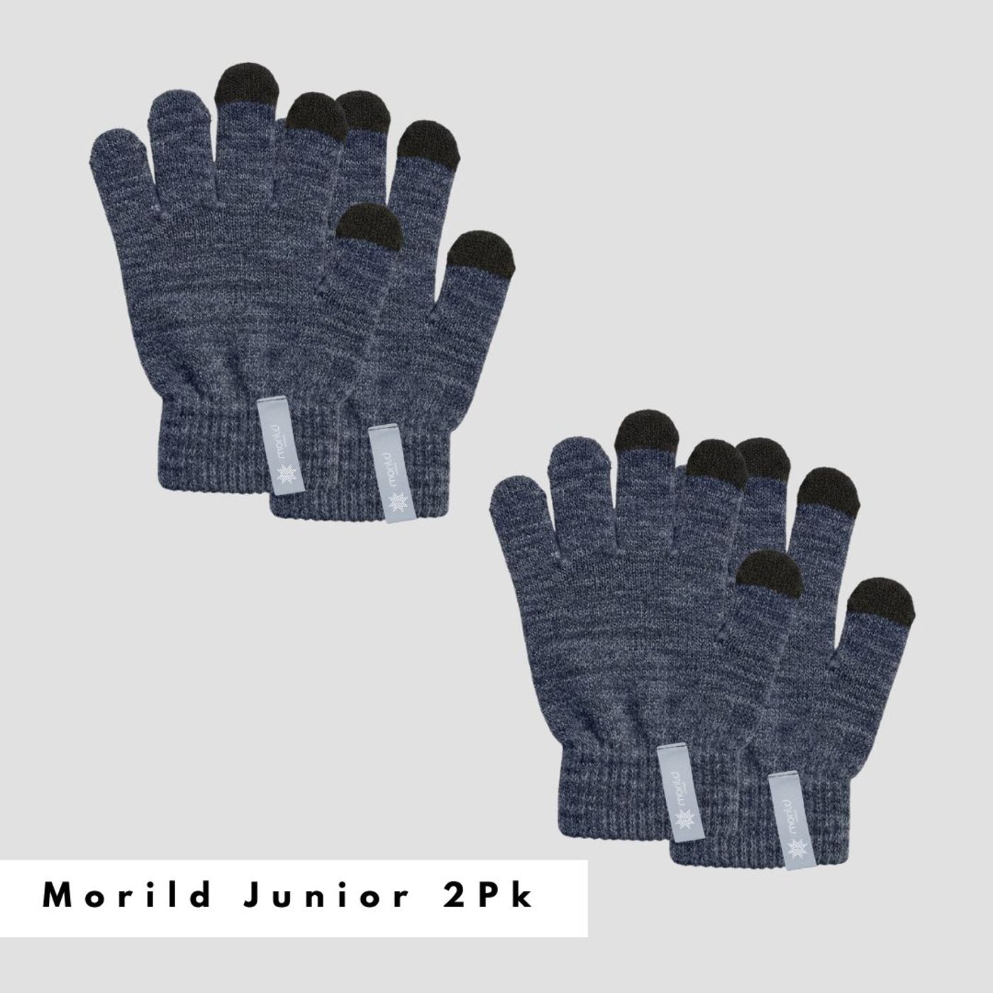 Morild Magic fingervanter Junior 2-pk med refleks, blå