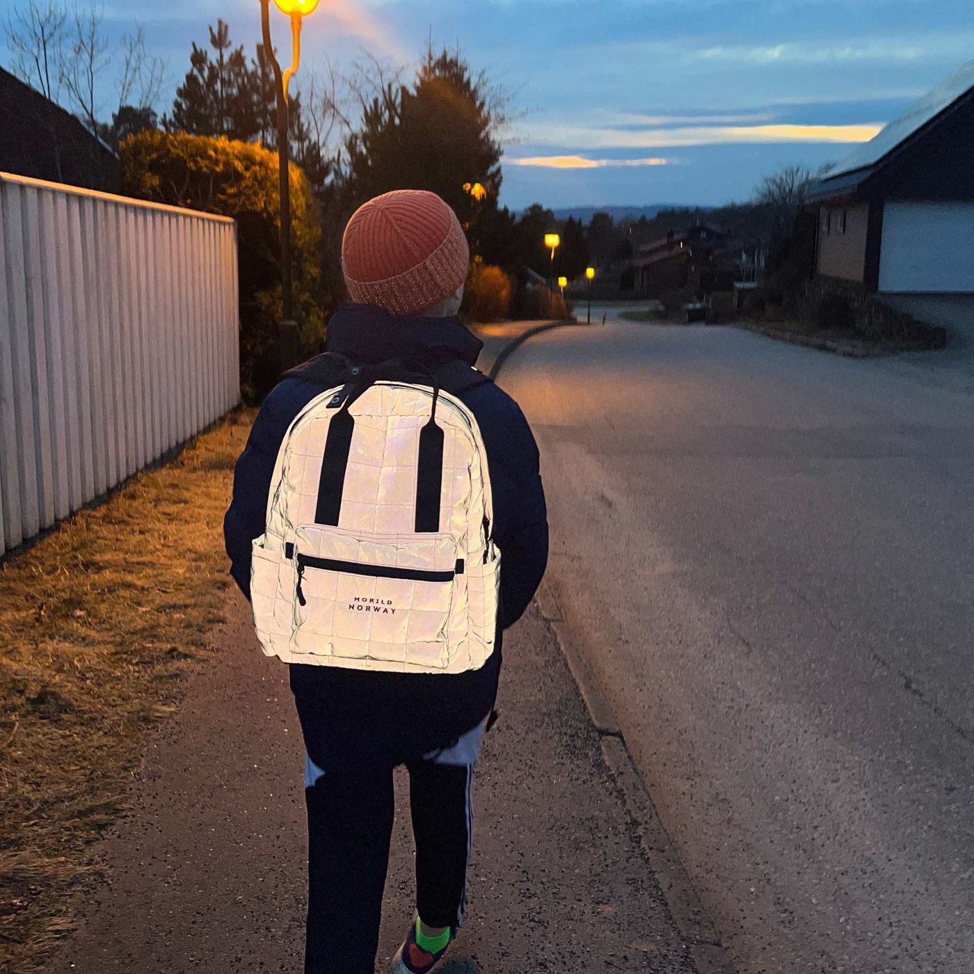 Morild Se Meg Quilt Ryggsekk med refleks, sølv