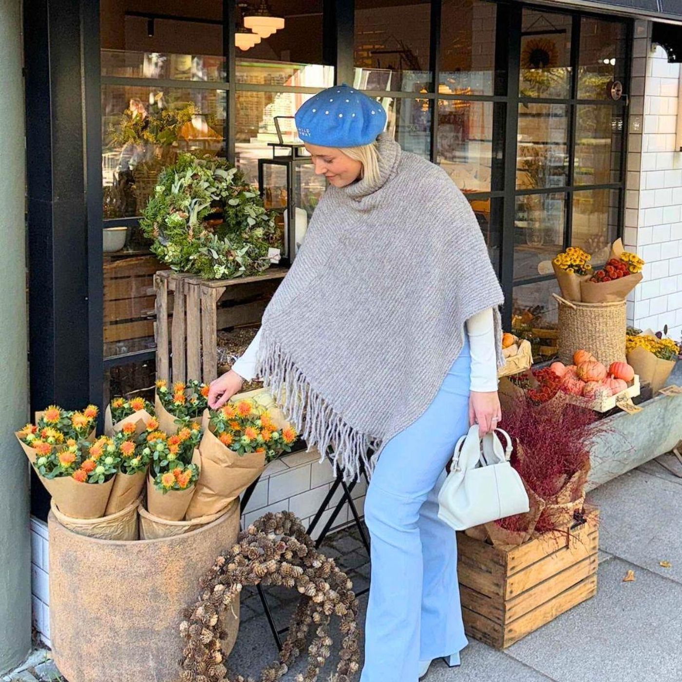 Morild Fringe Poncho med refleks, antrasitt