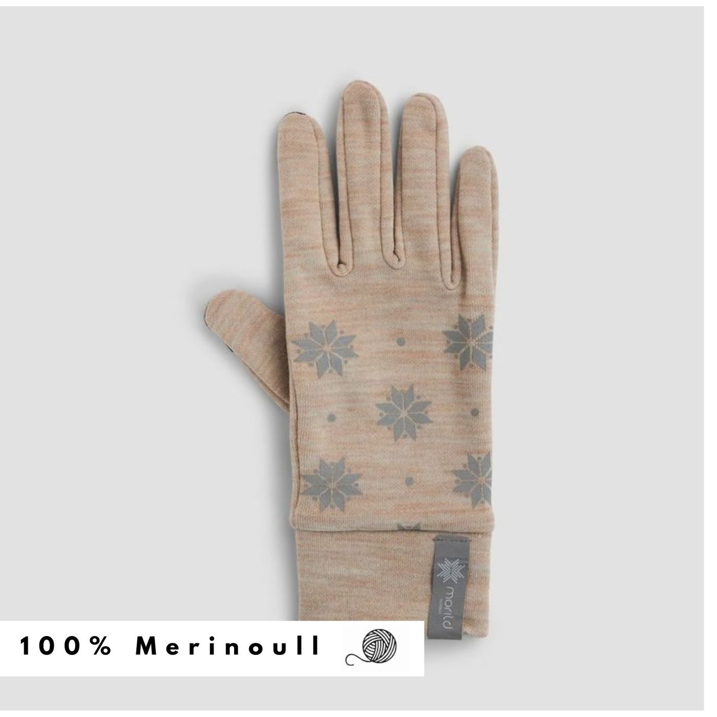 Morild Krystall hansker med refleks, lys beige