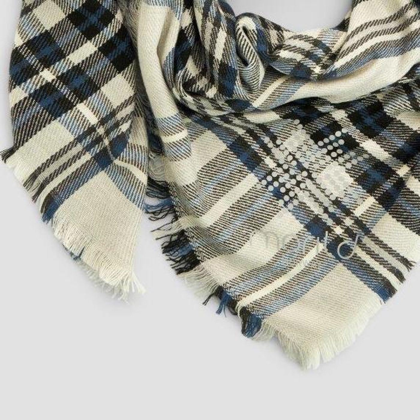 Morild Myk Rute skjerf med refleks, blå/grå