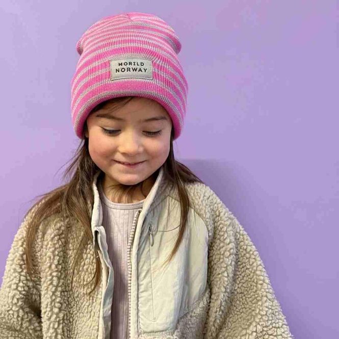 Hovedbilde Morild Refleks stripe lue med refleks, rosa