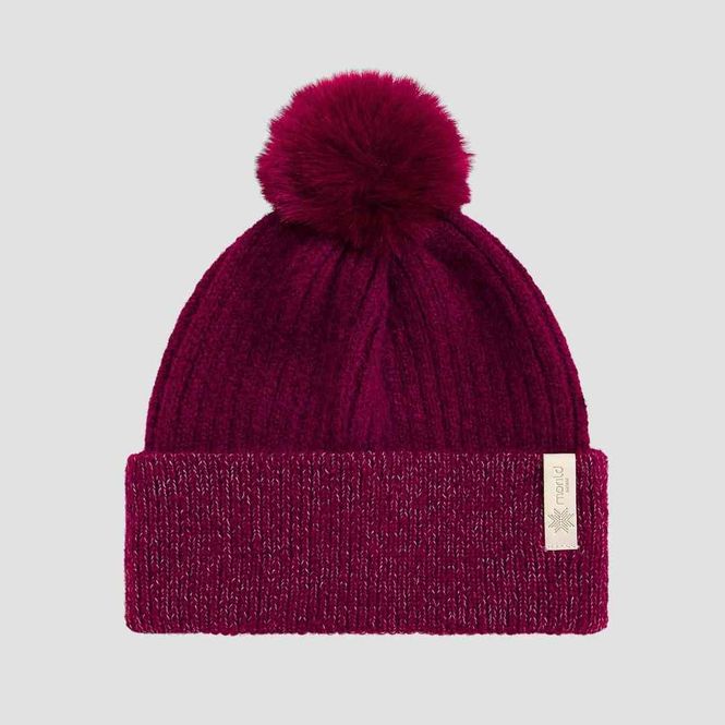 Hovedbilde Morild Eirin Pom Pom Lue med refleks, bordeaux