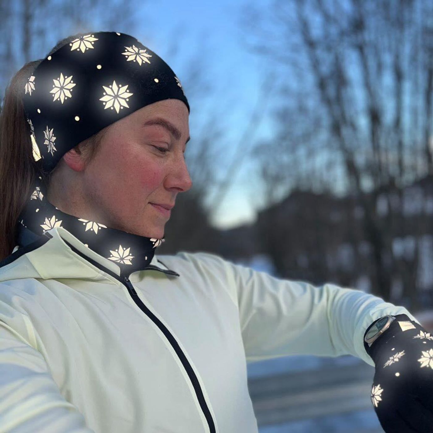 Morild Krystall pannebånd med refleks, Lavendel