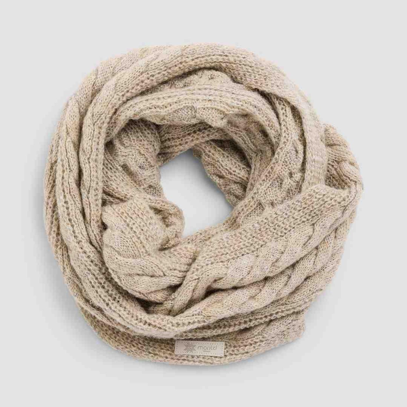 Morild Twist Loop skjerf med refleks, sand - Outlet 