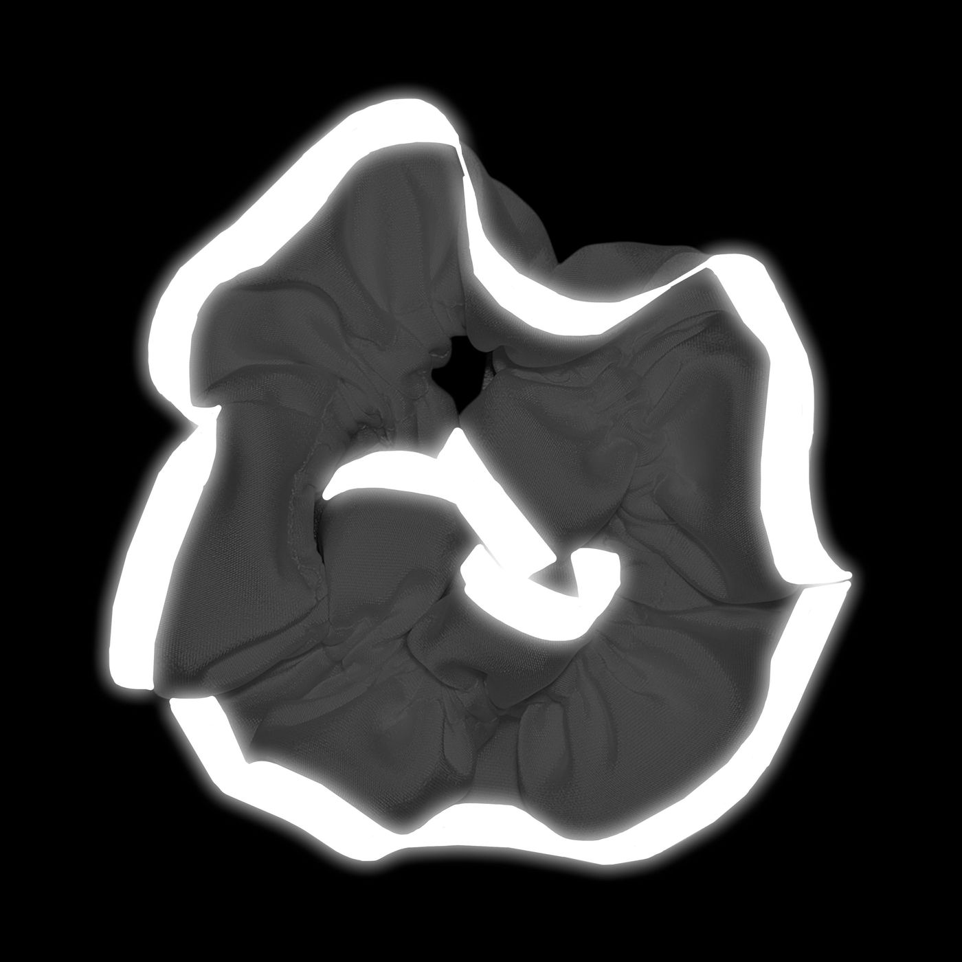 Morild Volang Scrunchie med refleks, sand/sølv