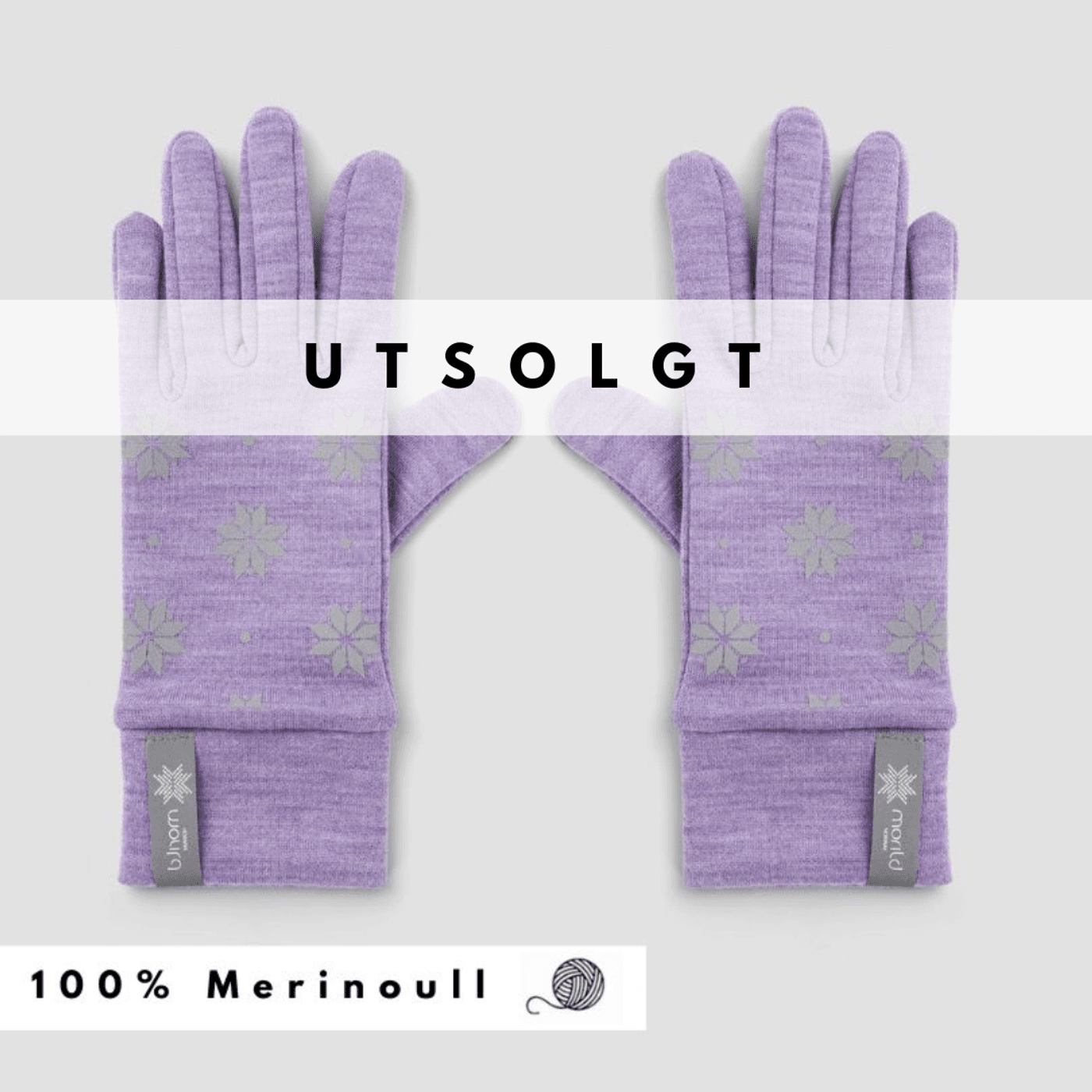 Morild Krystall ull-hansker med refleks, Lavendel - Outlet
