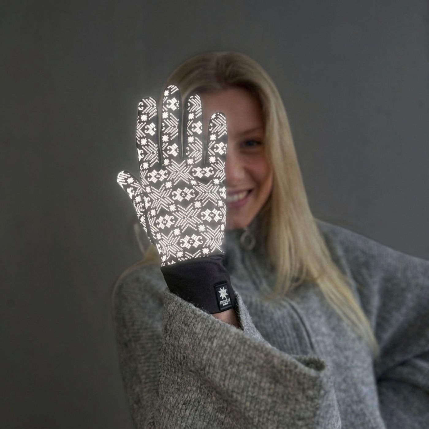 Morild Glitre resirkulert hanske med refleks, neon rosa