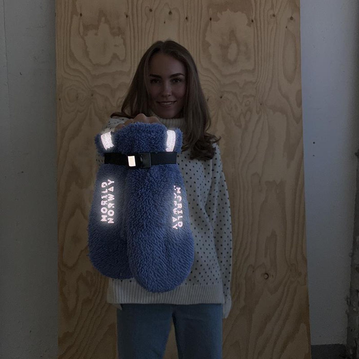 Morild Teddy votter med refleks, Kornblå